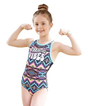 Navy Competitive Gymnastics Leotard Team Ready